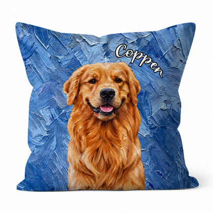 Personalized Pet Pillow - Custom Pet Portrait Oil Painting Pillow - Pet Lover Gift