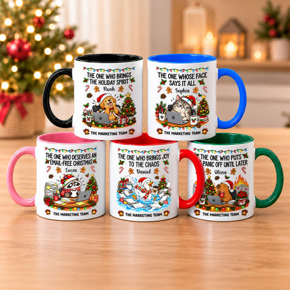 Personalized Christmas Mug for Coworkers - Custom Name Funny Office Coffee Cup - Christmas Gift for Coworkers, Colleagues