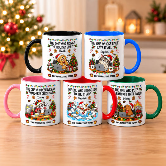 Personalized Christmas Mug for Coworkers - Custom Name Funny Office Coffee Cup - Christmas Gift for Coworkers, Colleagues