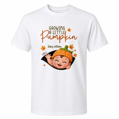 Personalized Pumpkin Baby Shirt - Growing A Little Pumpkin Shirt - New Baby Gift