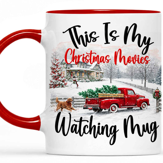 Christmas Movie Mug, Red Truck Christmas Tree Coffee Mug, Holiday Gift for Family