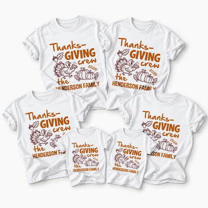 Personalized Thanksgiving Family Matching Shirt - Custom Family Name - Thanksgiving 2026 Outfit