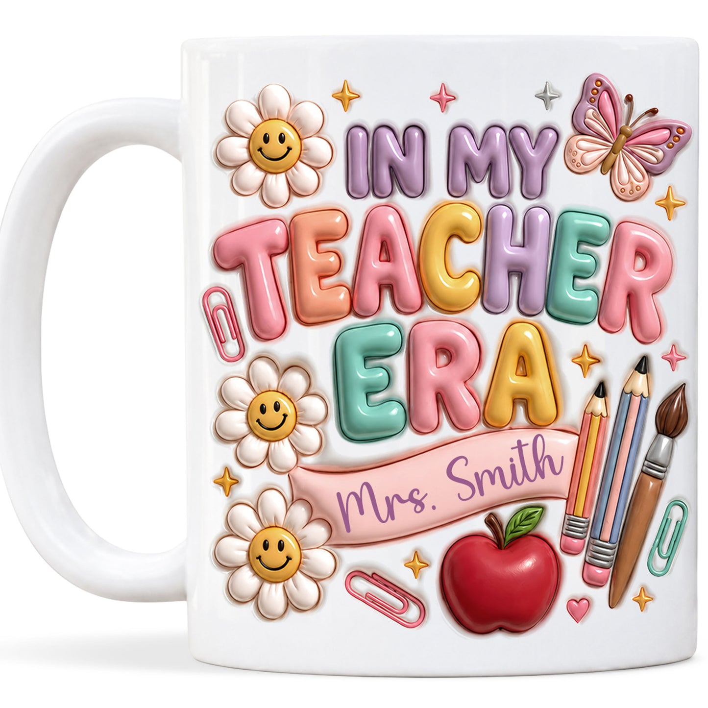 Personalized In My Teacher Era Mug, Custom Teacher Name Coffee Mug, Back to School Teacher Gift, First Day of School Cup, Teacher Appreciation Gift