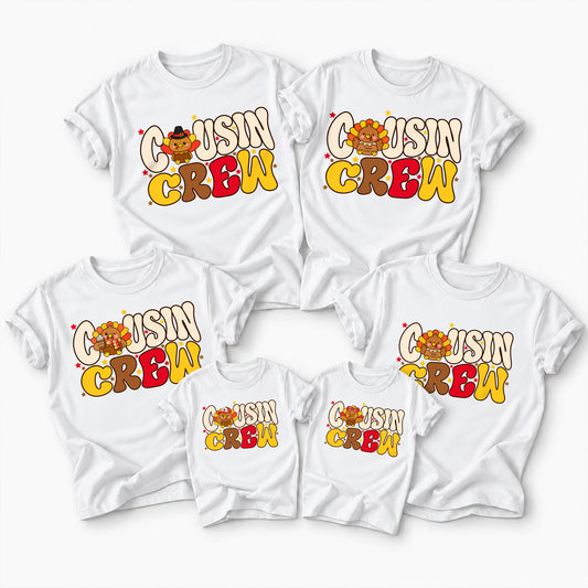 Thanksgiving Cousin Crew Shirts - Matching Family Thanksgiving T-Shirt - Funny Turkey Cousin Shirts