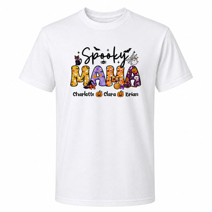 Personalized Halloween Sweatshirt - Spooky Mama - Custom Mama Grandma T-shirt Sweatshirt, Spooky Season Gift for Mom & Grandma