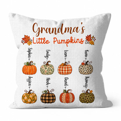 Personalized Thanksgiving Pillow - Grandma's Little Pumpkins Pillow - Custom Gift for Grandma, Mom