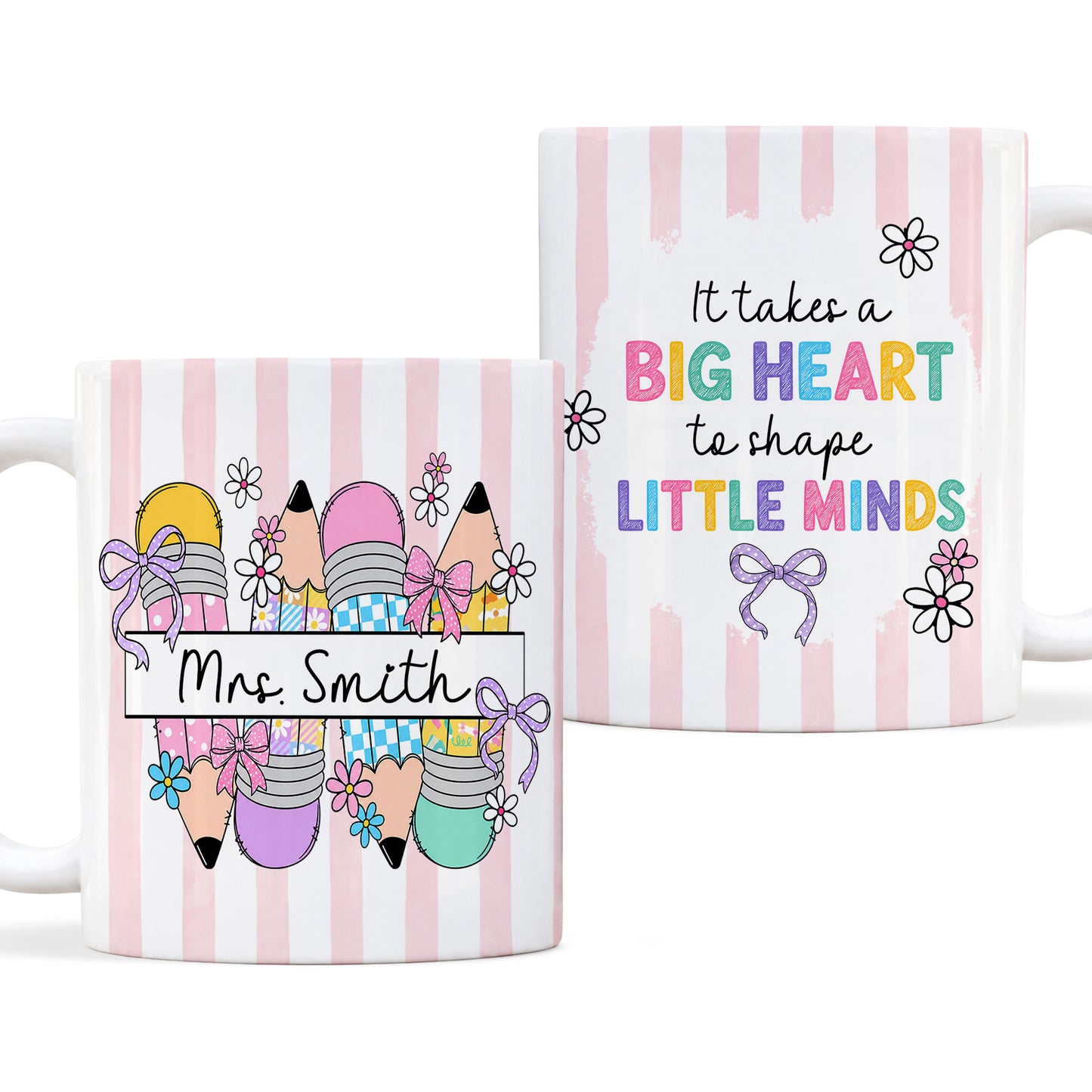 Back to School Personalized Teacher Mug, Custom Name Coffee Mug, Teacher Appreciation Gift for Preschool, Kindergarten & Elementary Teachers