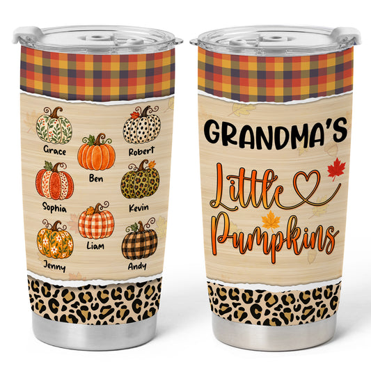 Personalized Thanksgiving Tumbler - Grandma's Little Pumpkins - Fall Gift for Grandma, Mom