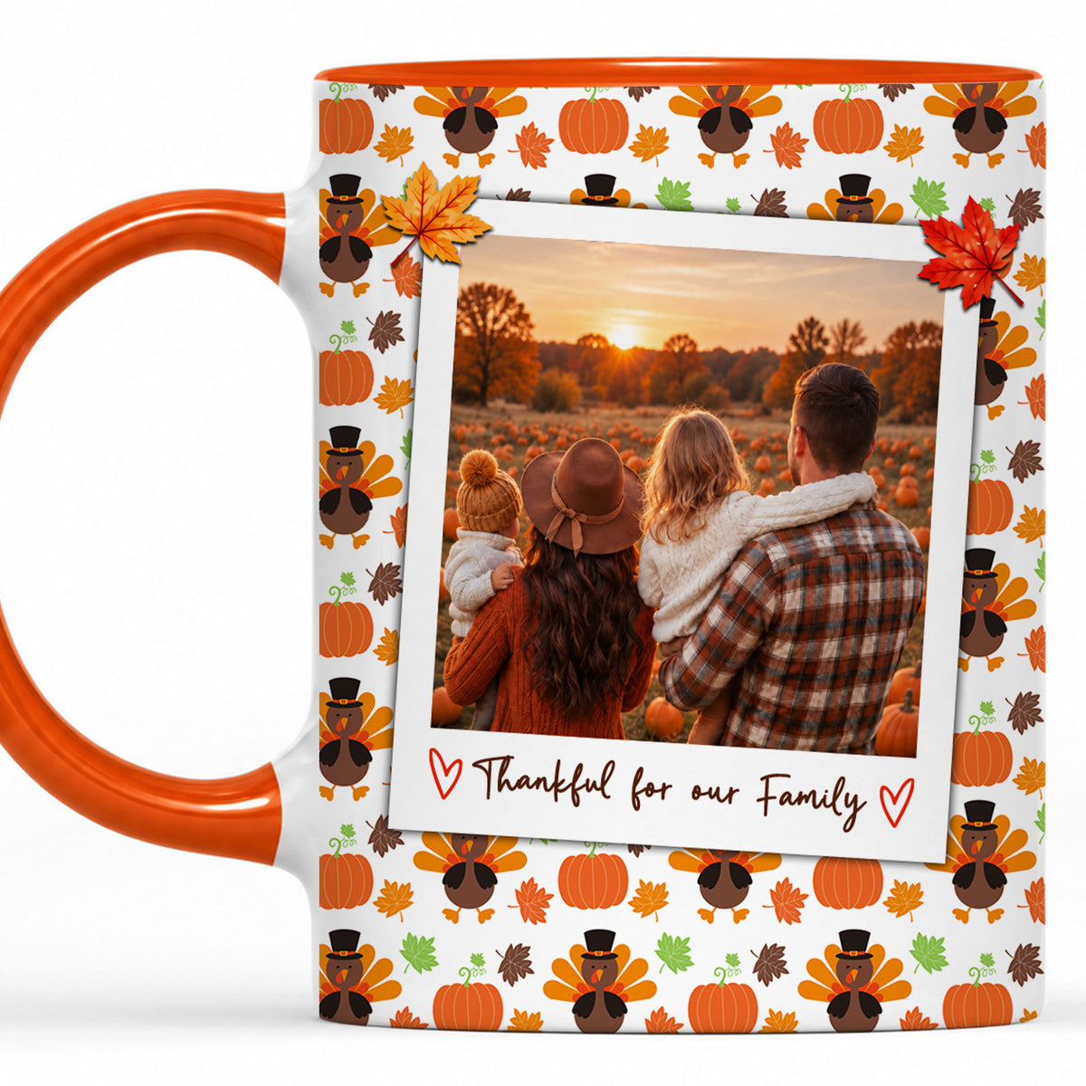 Personalized Thanksgiving Mug - Custom Photo & Message Accent Mug - Family Thanksgiving Gift