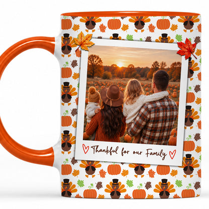 Personalized Thanksgiving Mug - Custom Photo & Message Accent Mug - Family Thanksgiving Gift