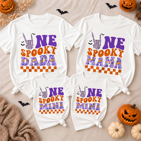 Personalized Halloween Family Shirts - One Spooky Matching Family Shirt - Cute Spooky Season Gift for Family Members