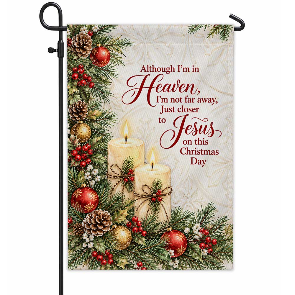 Christmas Memorial Garden Flag - Heaven Christmas Cemetery Decoration, Religious Bereavement Flag, Sympathy Gift
