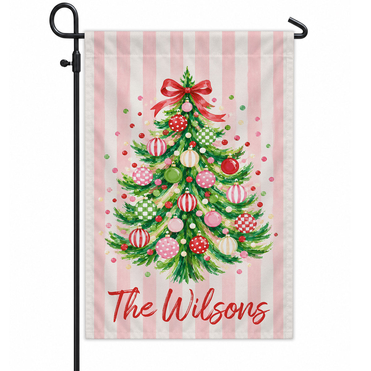 Personalized Christmas Garden Flag - Custom Family Name Flag - Christmas Porch Decor