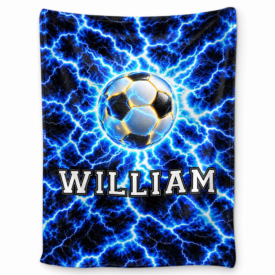 Personalized Sports Blanket - Custom Name Sport Blanket - Youth Athlete Gift for Boys