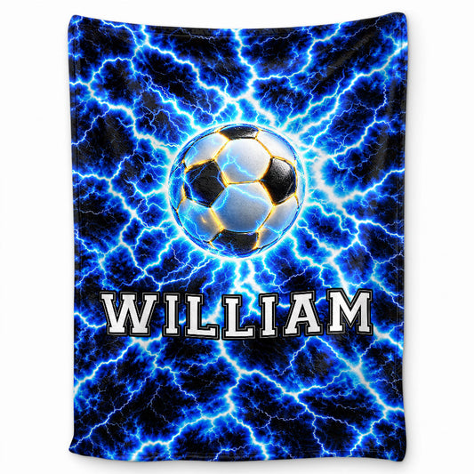 Personalized Sports Blanket - Custom Name Sport Blanket - Youth Athlete Gift for Boys