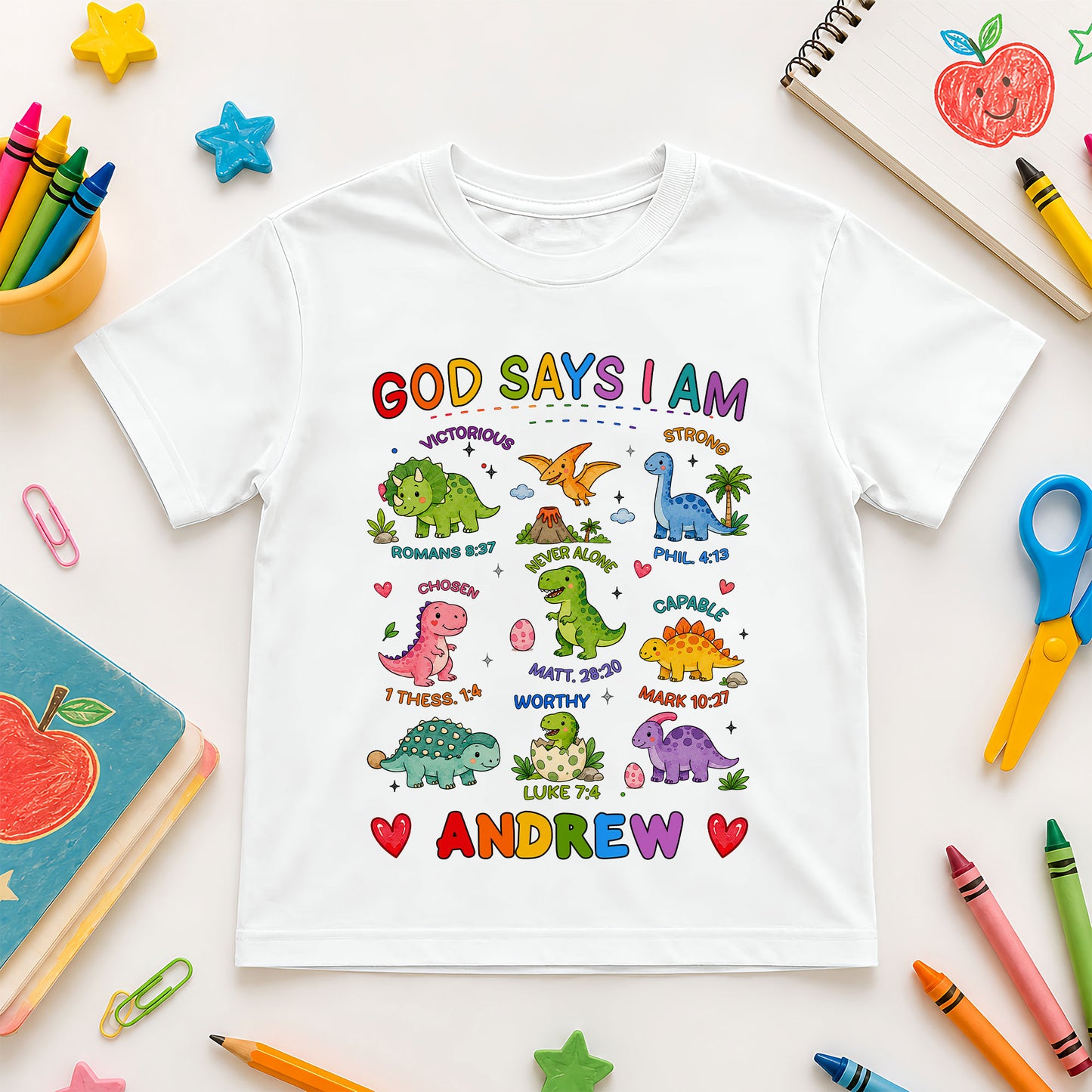 God Says I Am Bible Shirt - Kid Favorite Hobby Shirt - Custom Name T-Shirt, Back To School Outfit for Boys & Girls
