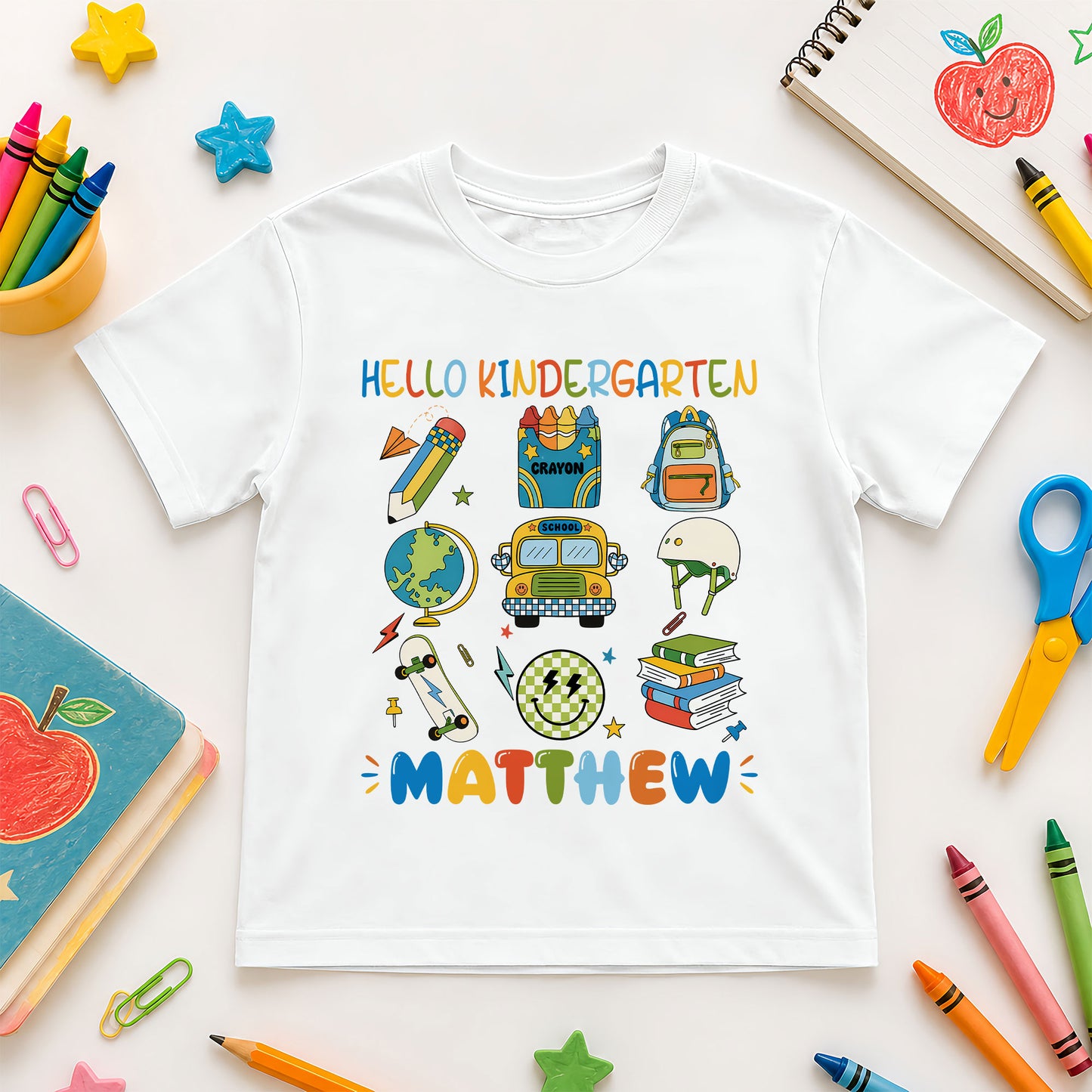 First Day of School Sporty Shirt - Custom Grade & Name Kids T-Shirt - Back to School Tee for Boys