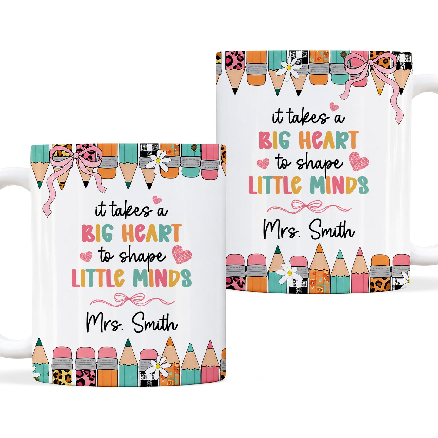 Back to School Personalized Teacher Mug, Custom Name Coffee Mug, Teacher Appreciation Gift for Preschool, Kindergarten & Elementary Teachers