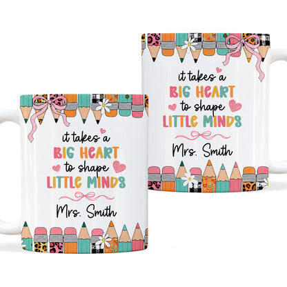 Back to School Personalized Teacher Mug, Custom Name Coffee Mug, Teacher Appreciation Gift for Preschool, Kindergarten & Elementary Teachers