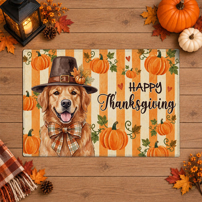 Personalized Thanksgiving Doormat – Custom Pet Portrait Door Mat - Thanksgiving Mat for Pet Lovers