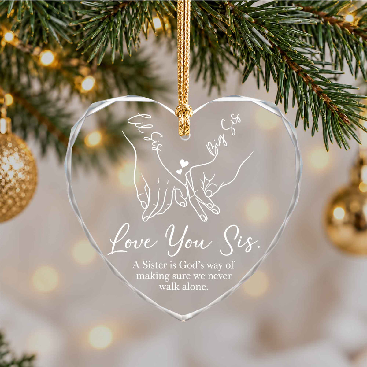 Sister Christmas Ornament, I Love You Forever Keepsake, Christmas Gift for Sister