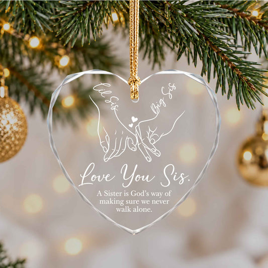 Sister Christmas Ornament, I Love You Forever Keepsake, Christmas Gift for Sister