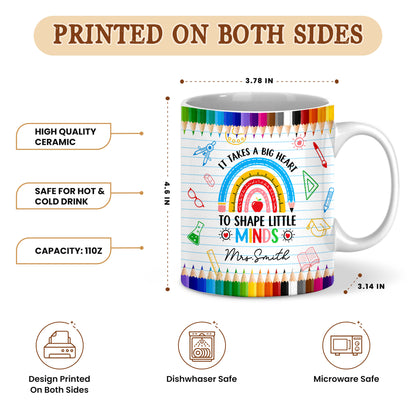 Back to School Personalized Teacher Mug, Custom Name Coffee Mug, Teacher Appreciation Gift for Preschool, Kindergarten & Elementary Teachers