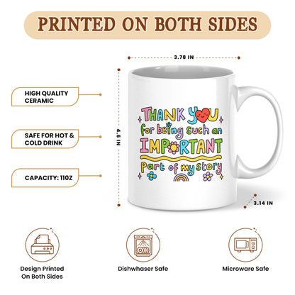 Crayon Teacher Mug - Thank You For Being An Important Part - Custom Appreciate Gift For Teachers