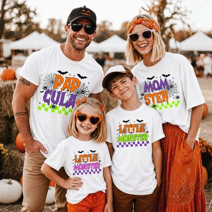 Personalized Halloween Family Shirts - Dadcula Momster Little Monster Matching Family Shirt - Halloween Family Gift