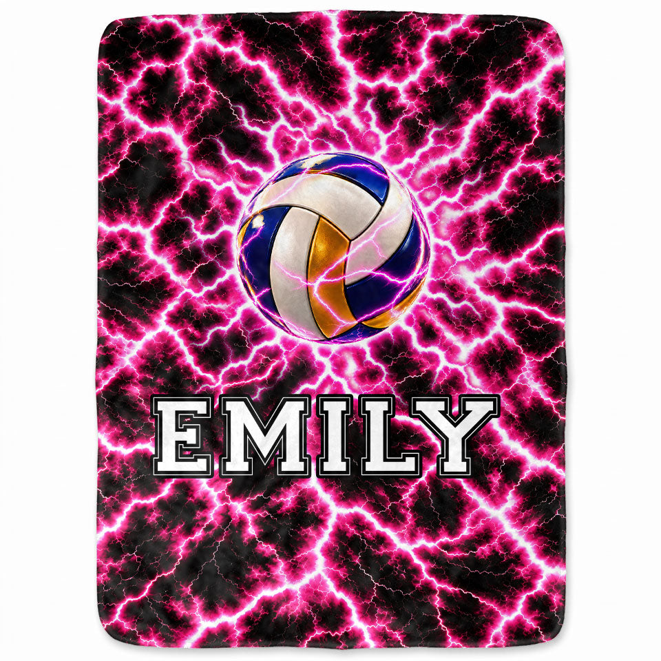 Personalized Sports Blanket - Custom Name Sport Blanket for Girls & Boys - Youth Athlete Gift for Kids