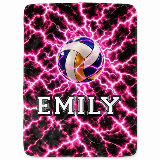 Personalized Sports Blanket - Custom Name Sport Blanket for Girls & Boys - Youth Athlete Gift for Kids