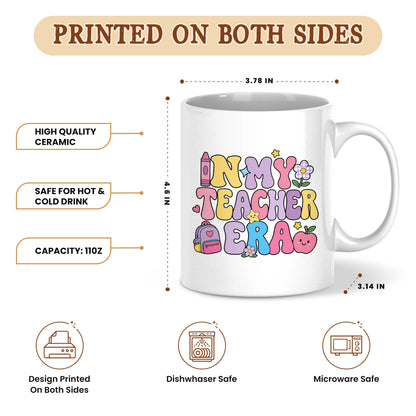 Pastel Groovy Teacher Mug - In My Teacher Era - Personalized Gift for Teachers