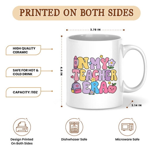 Pastel Groovy Teacher Mug - In My Teacher Era - Personalized Gift for Teachers