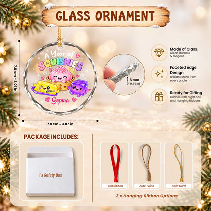 Personalized Squishies Christmas Ornament, Custom Name Year Keepsake, Christmas Gift for Kids