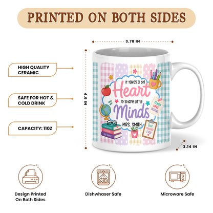 Back to School Personalized Teacher Mug, Custom Name Coffee Mug, Teacher Appreciation Gift for Preschool, Kindergarten & Elementary Teachers