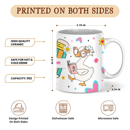 Personalized Hello Kindergarten Mug with Custom Grade & Name, Cute Goose School Coffee Mug, First Day of School Gift for Kids Students