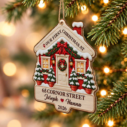 Personalized Custom Shape Wood Ornament - First Christmas at Our New Home Ornament - Christmas Keepsake 2026