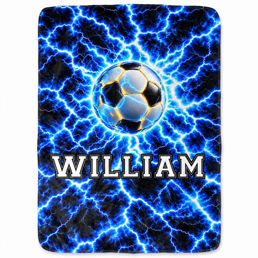 Personalized Sports Blanket - Custom Name Sport Blanket - Youth Athlete Gift for Boys