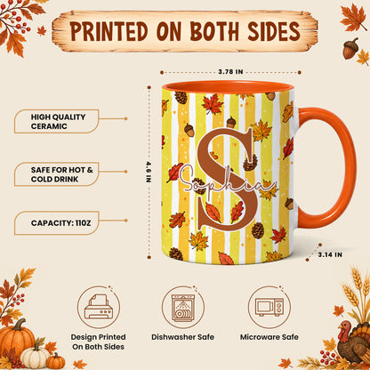 Personalized Thanksgiving Mug - Custom Name Fall Pumpkin Mug - Thanksgiving Gift for Friends, Self Gift
