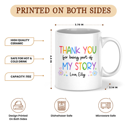 Rainbow Teacher Mug - Custom Teacher & Student Name Coffee Mug - Thank You Teacher Appreciation Gift