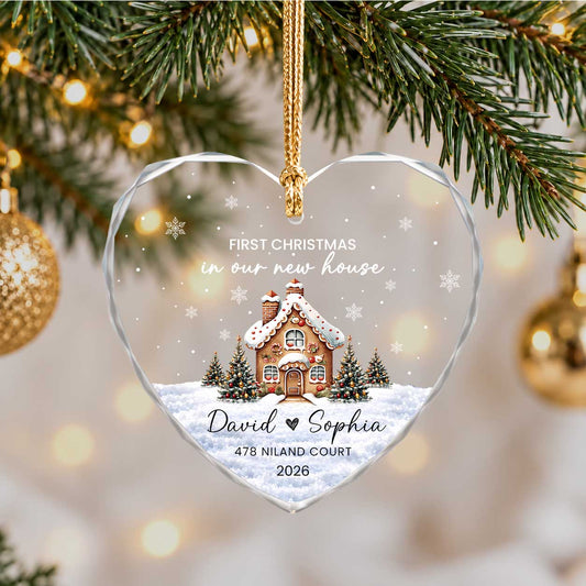 Personalized New Home Christmas Ornament, Custom Name Address Keepsake, Christmas Gift