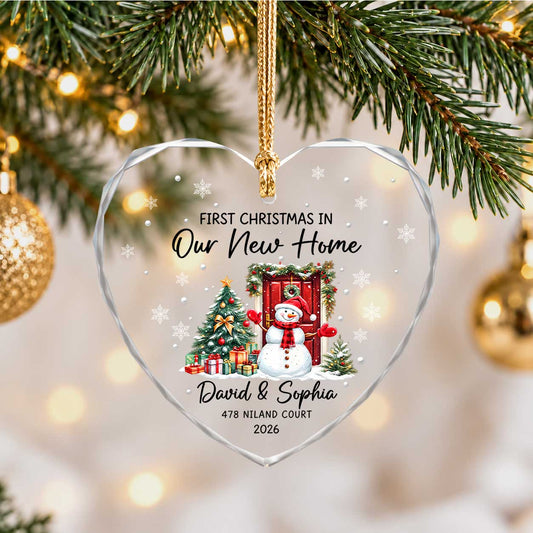 Personalized New Home Christmas Ornament, Custom Name Address Keepsake, Christmas Gift