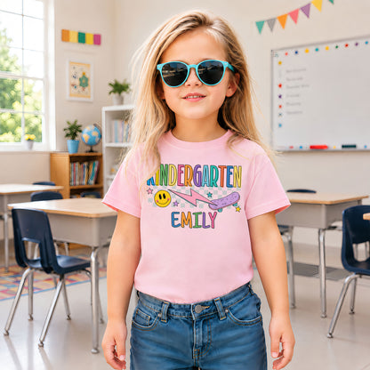 Personalized Back To School Shirt - Custom Grade & Name Kids T-Shirt - First Day of School Outfit for Boys and Girls