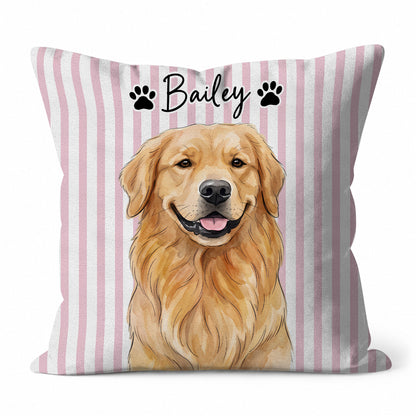 Personalized Pet Pillow - Custom Pet Portrait Watercolor Pillow - Pet Lover Gift