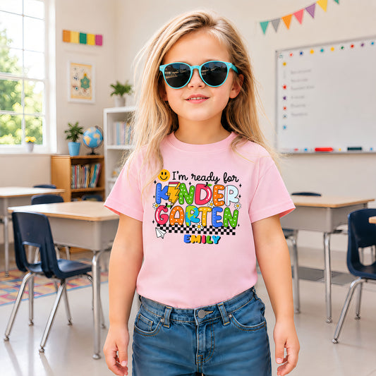 I'm Ready for School Tee - Custom Grade & Name Kids T-Shirt - Back to School Shirt for Boys & Girls
