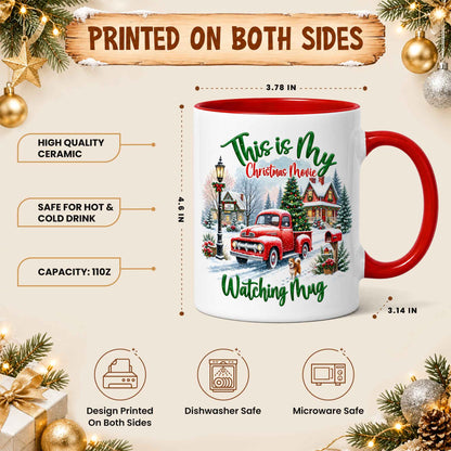 Christmas Movie Mug, Red Truck Christmas Tree Coffee Mug, Holiday Gift for Family