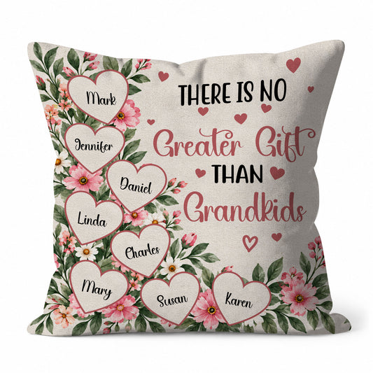 Personalized Grandma Pillow - There is No Greater Gift than Grandkids - Custom Family Gift