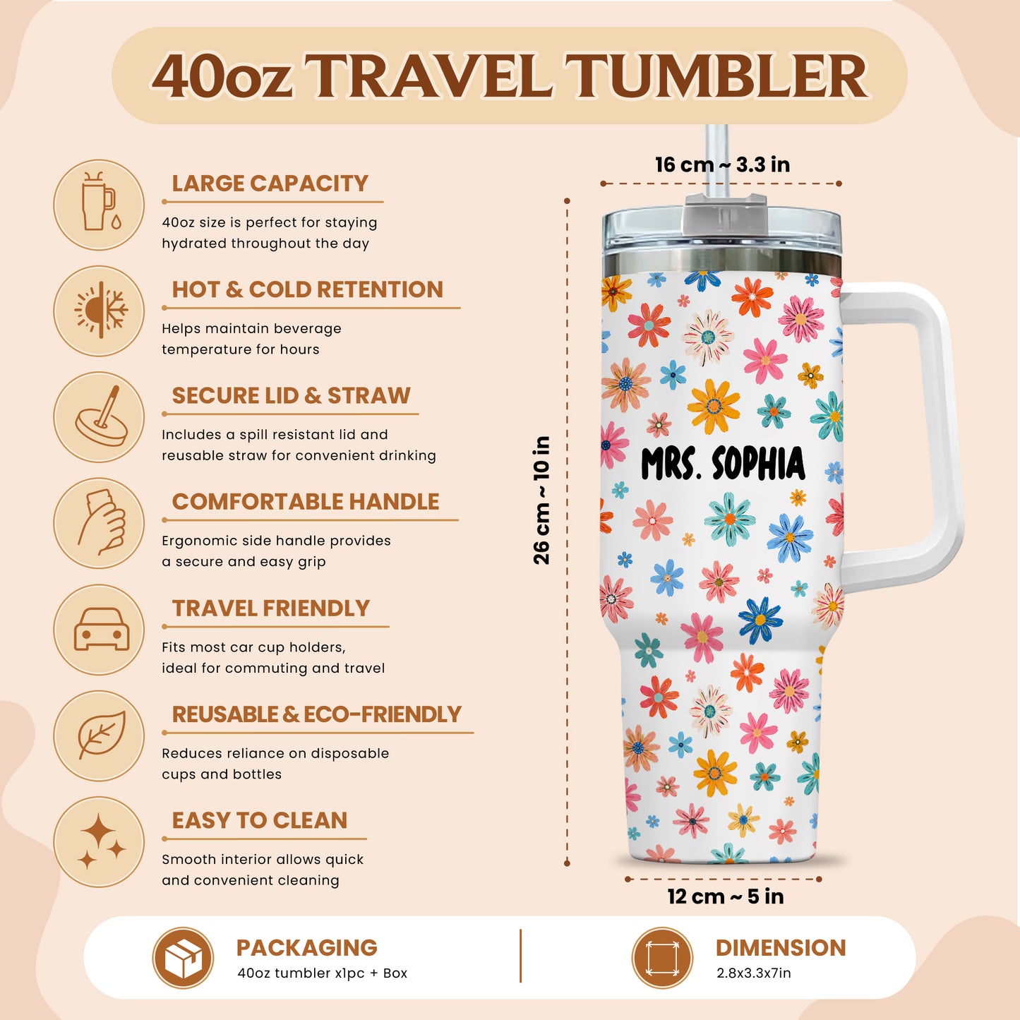 Personalized Teacher Tumbler - Celebrate Minds of All Kinds - Teacher Autism Awareness, Custom Teacher Name Tumbler
