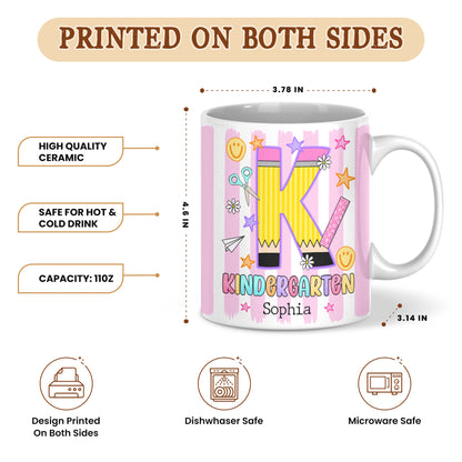 Personalized Hello Kindergarten Mug with Custom Grade & Name, Cute Goose School Coffee Mug, First Day of School Gift for Kids Students