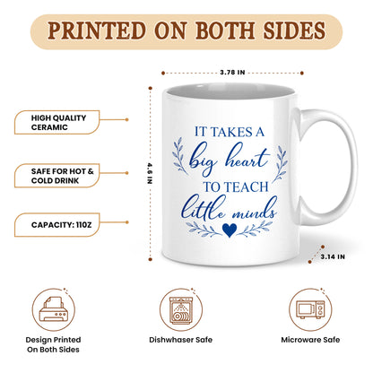 Back To School - Personalized Teacher Mug - Never Underestimate The Difference You Make - Floral Wildflower Coffee Mug, Thank You Teacher Appreciation Gift
